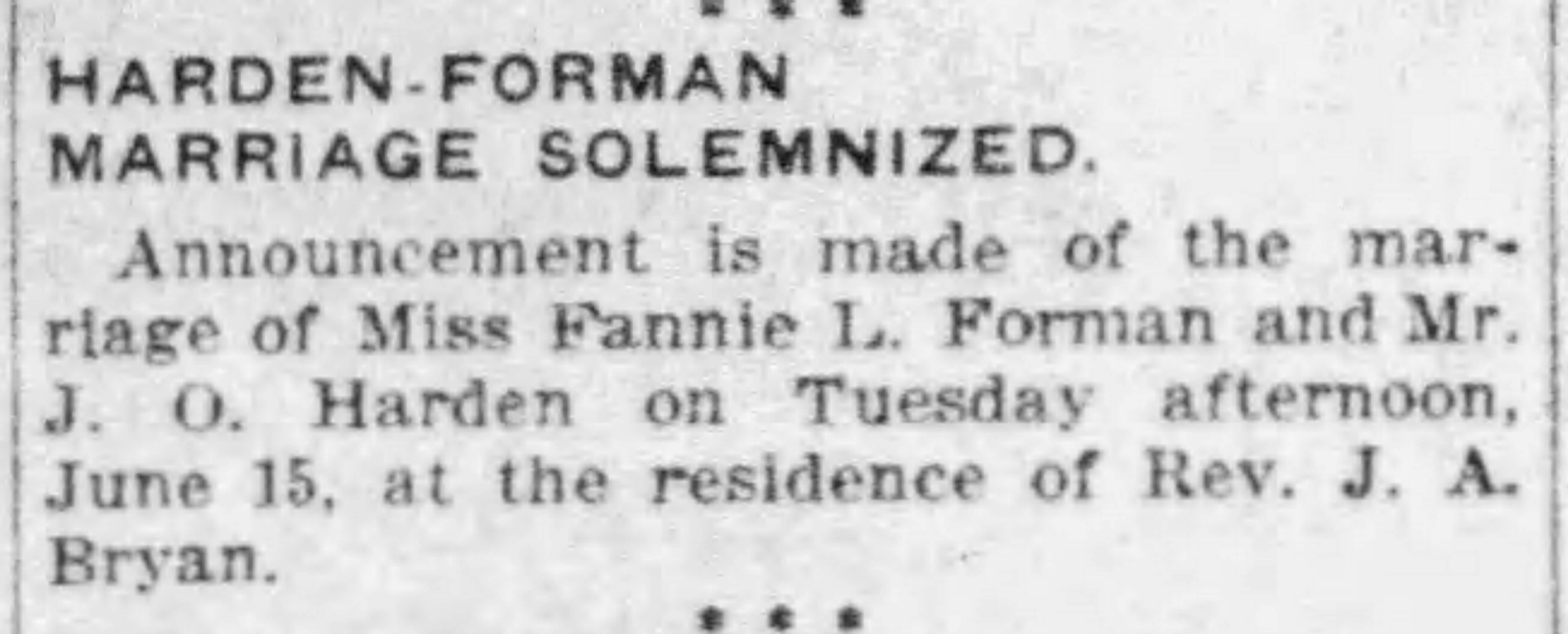 Fannie L. Forman-J.O. Hardin